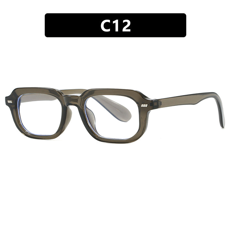Women's square sunglasses with high-gloss transparent frame and polarized lenses Skanto