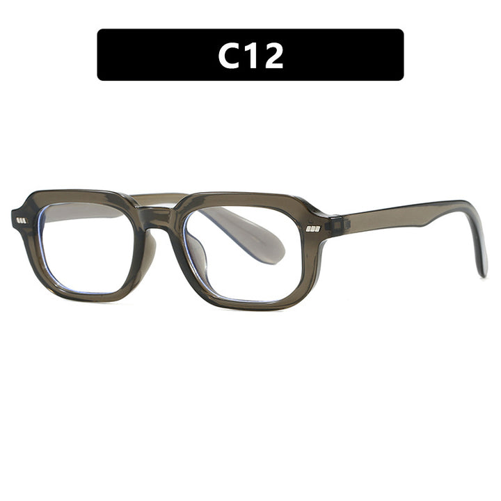 Women's square sunglasses with high-gloss transparent frame and polarized lenses Skanto