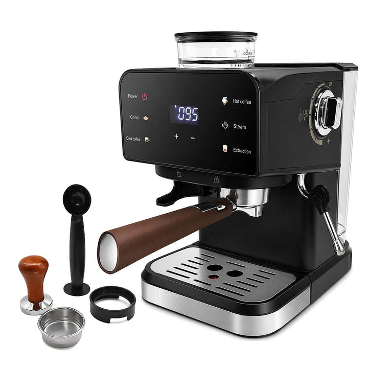 Espressomaskin med integrert malverk og digital styring Skanto