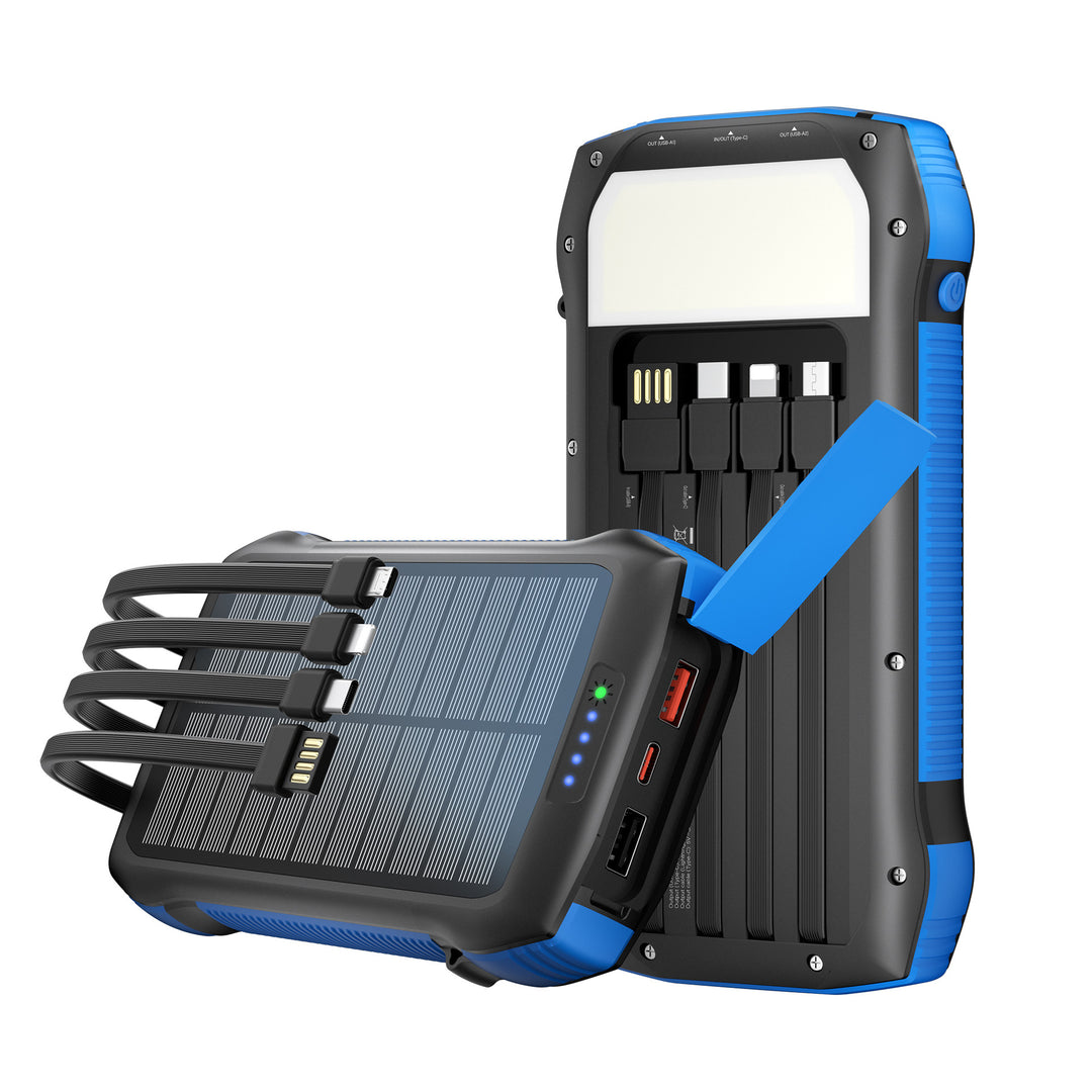 Solar-Powerbank med multifunksjonalitet og hurtiglading funksjon Skanto