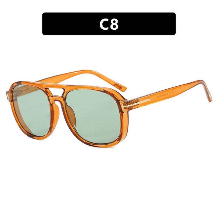Women's square sunglasses with luxurious plastic frame and mirrored lenses Skanto