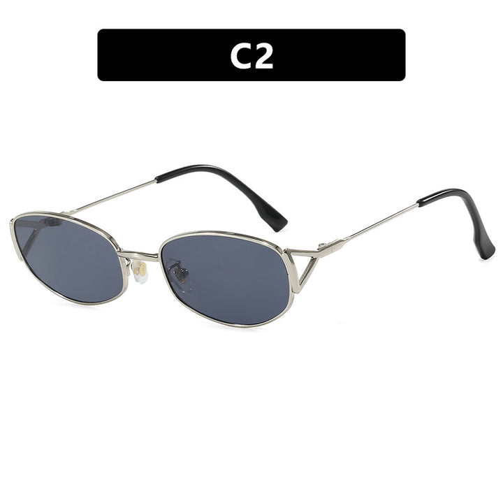 Women's fashionable sunglasses in elegant oval design with high-quality metal frame Skanto