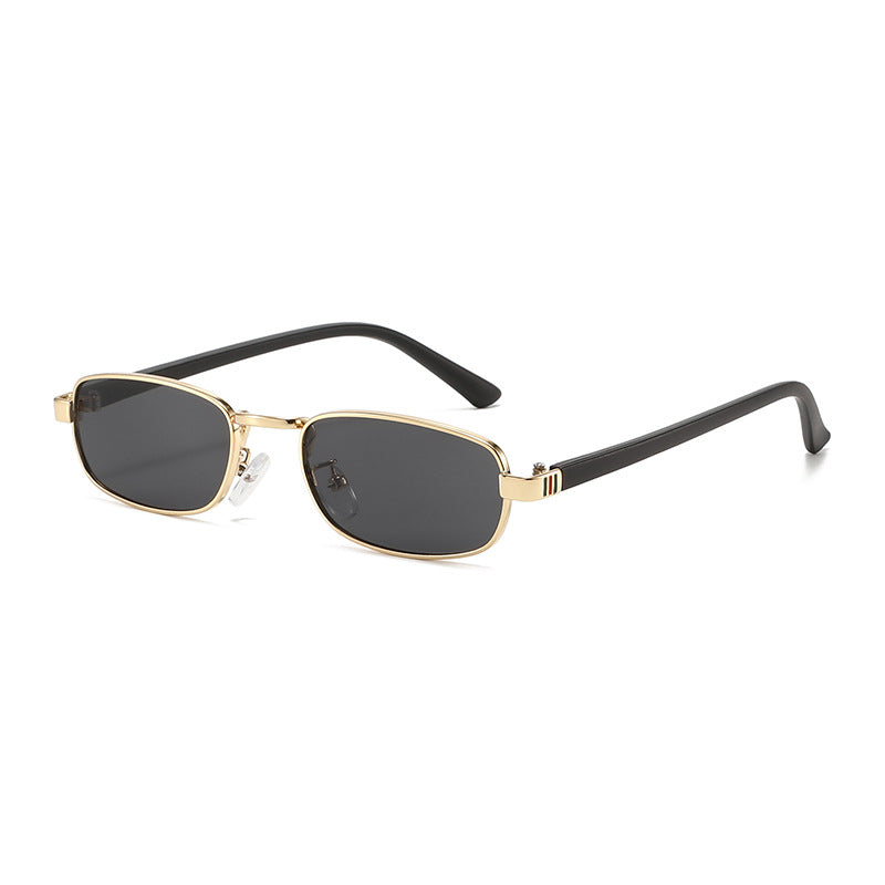 Women's elegant rectangular sunglasses with fine metal frame Skanto