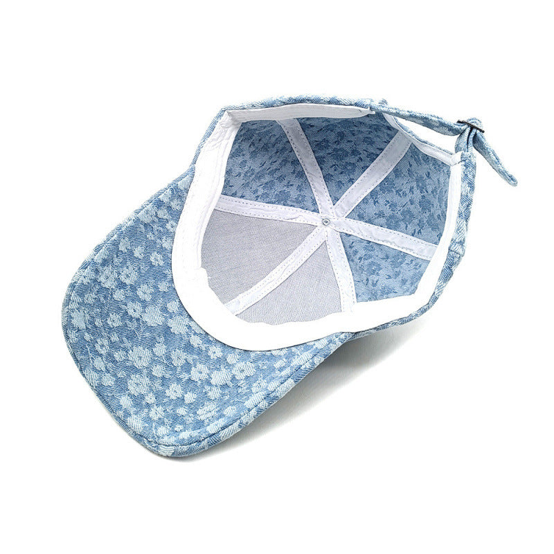 Damen Floral Teksturert Bomull Baseball Caps Skanto