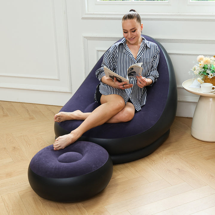 Kvinne oppblåsbar komfortsofa med ergonomisk ryggstøtte Skanto