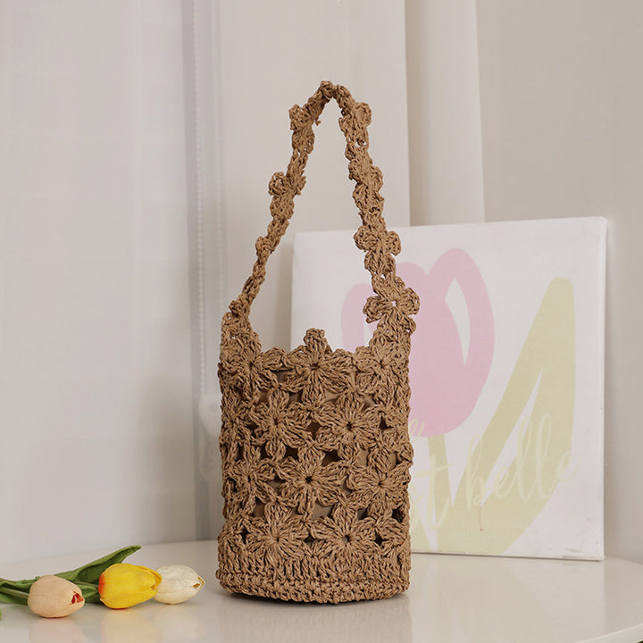 Handmade macrame bag in floral design Skanto