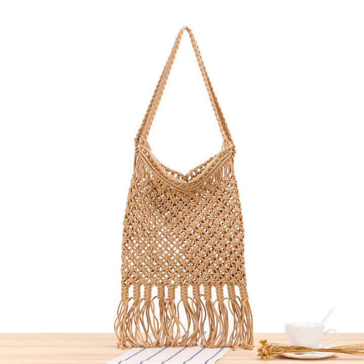 Macrame Shoulder Bag with Fringes Skanto