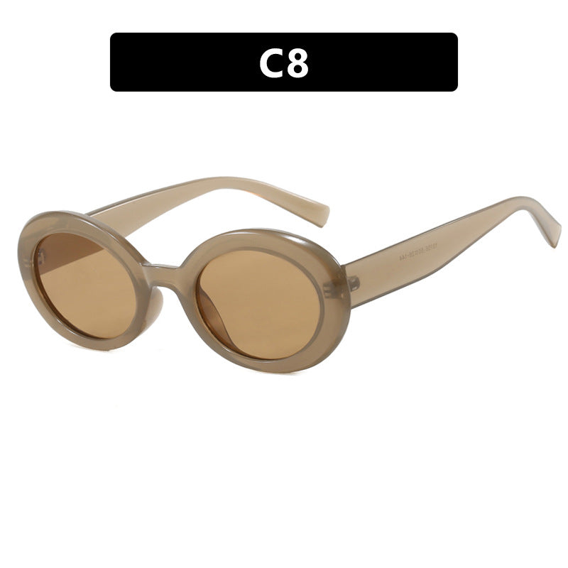 Women's round sunglasses with elegant plastic frame and UV protection Skanto