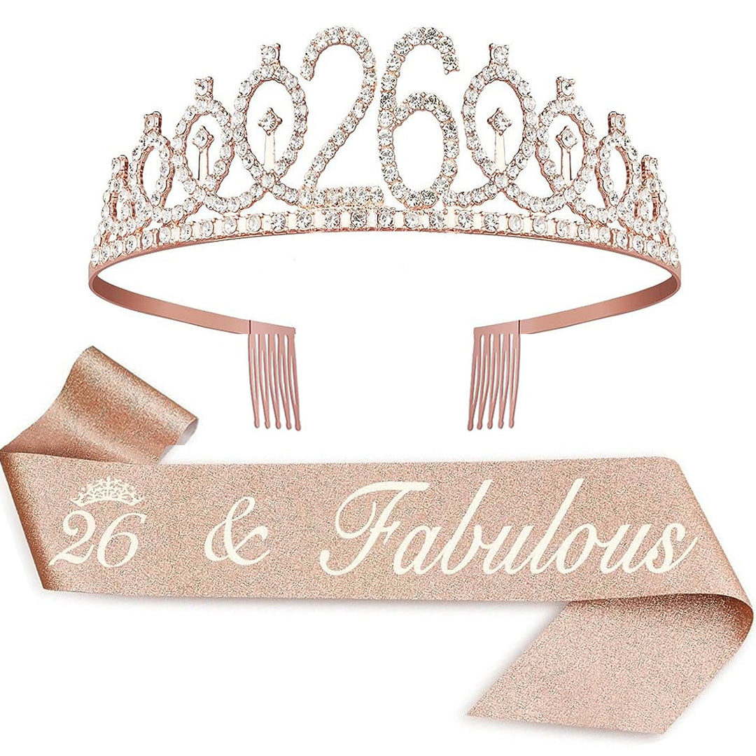 Damer Krystallprinsessekrone med 30 & Fabulous tekst Skanto