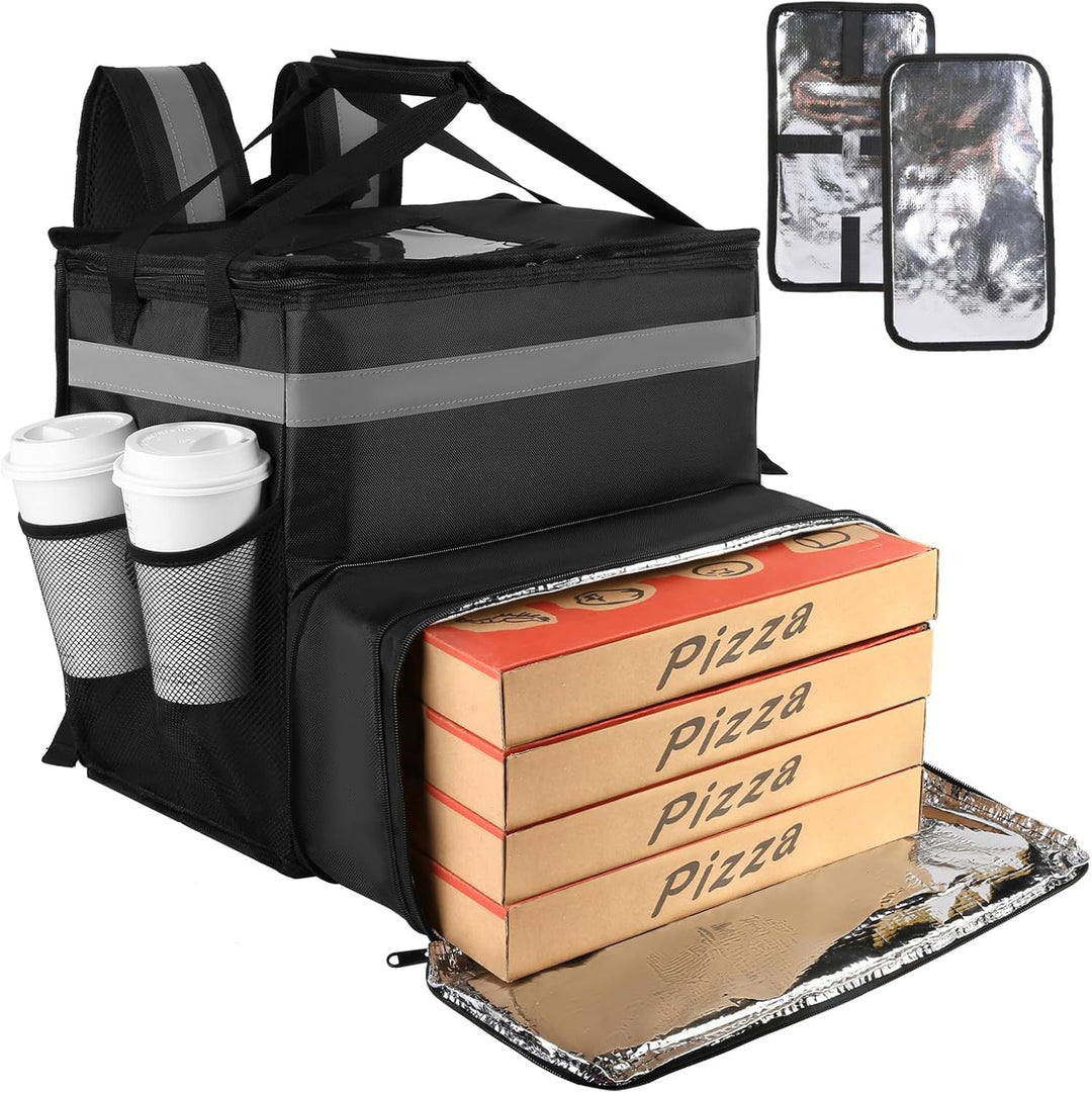 Dame Isolert Pizza-leveringstaske med drikkeholdere og reflekterende elementer Skanto