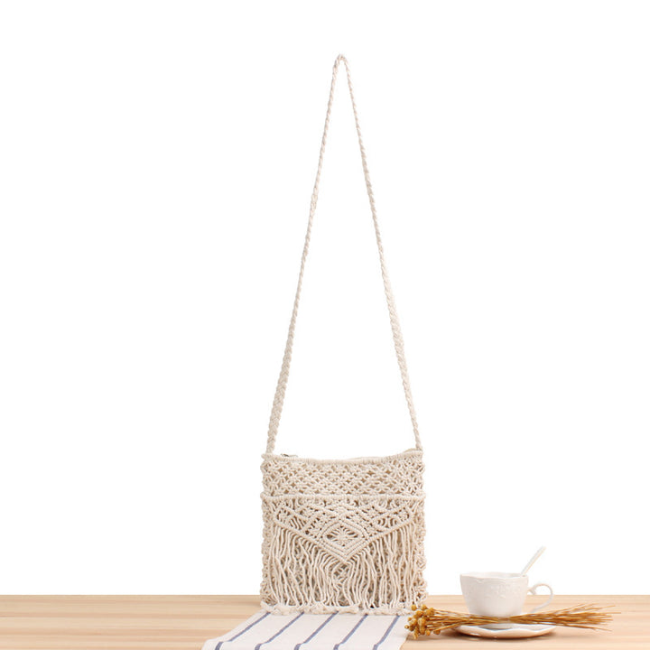 Macrame Shoulder Bag with Fringe Detail Skanto
