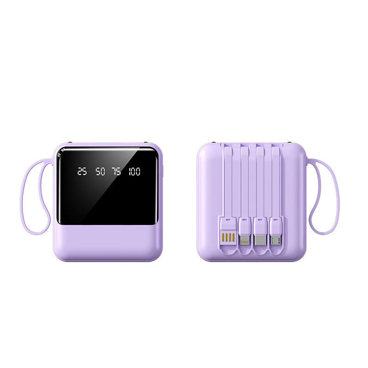 Bærbar Powerbank med LED-statusindikator og integrert kabelsystem Skanto