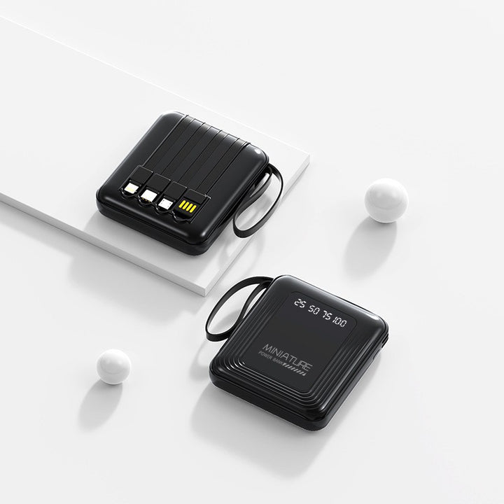 Slim Powerbank med integrerte kabler Skanto