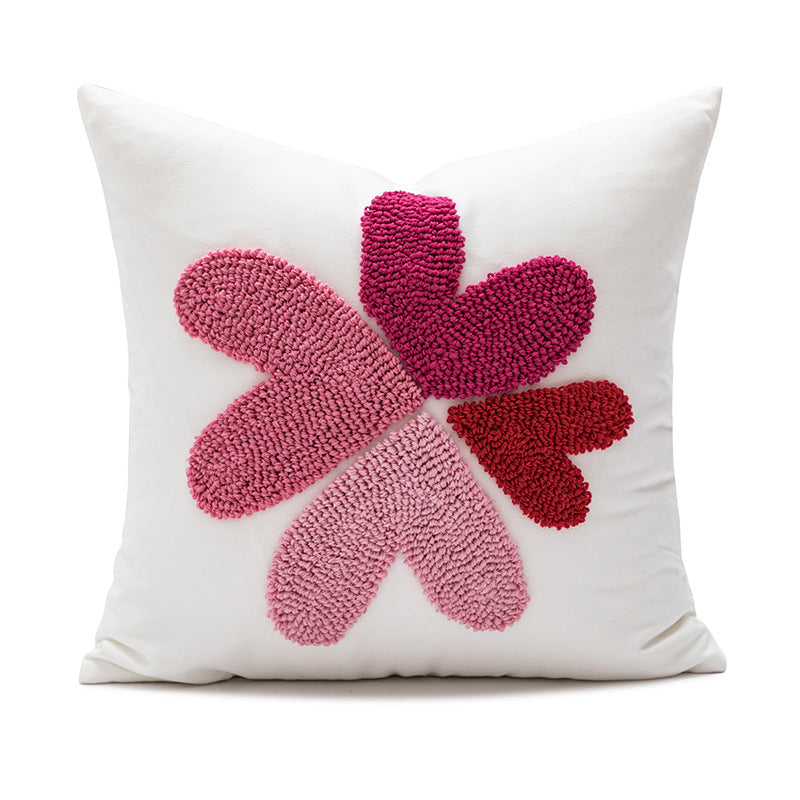 Women Decorative Pillowcase with Heart Pattern Skanto