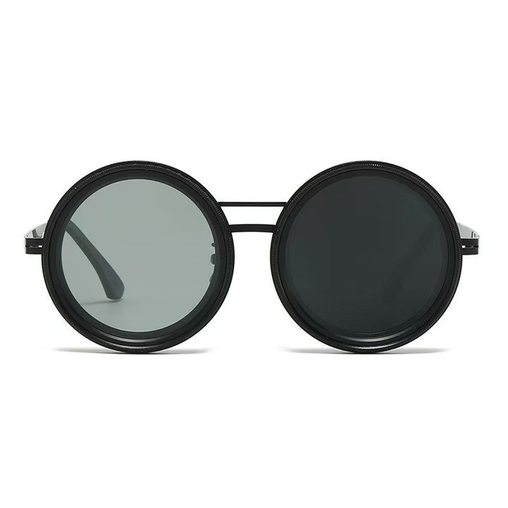 Dame Rund Retro-solbriller med markant metallramme Skanto