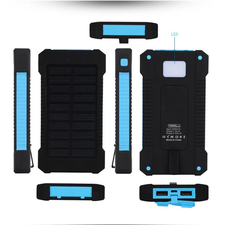 Solenergidrevet powerbank med integrert kompass og karabinkrok Skanto