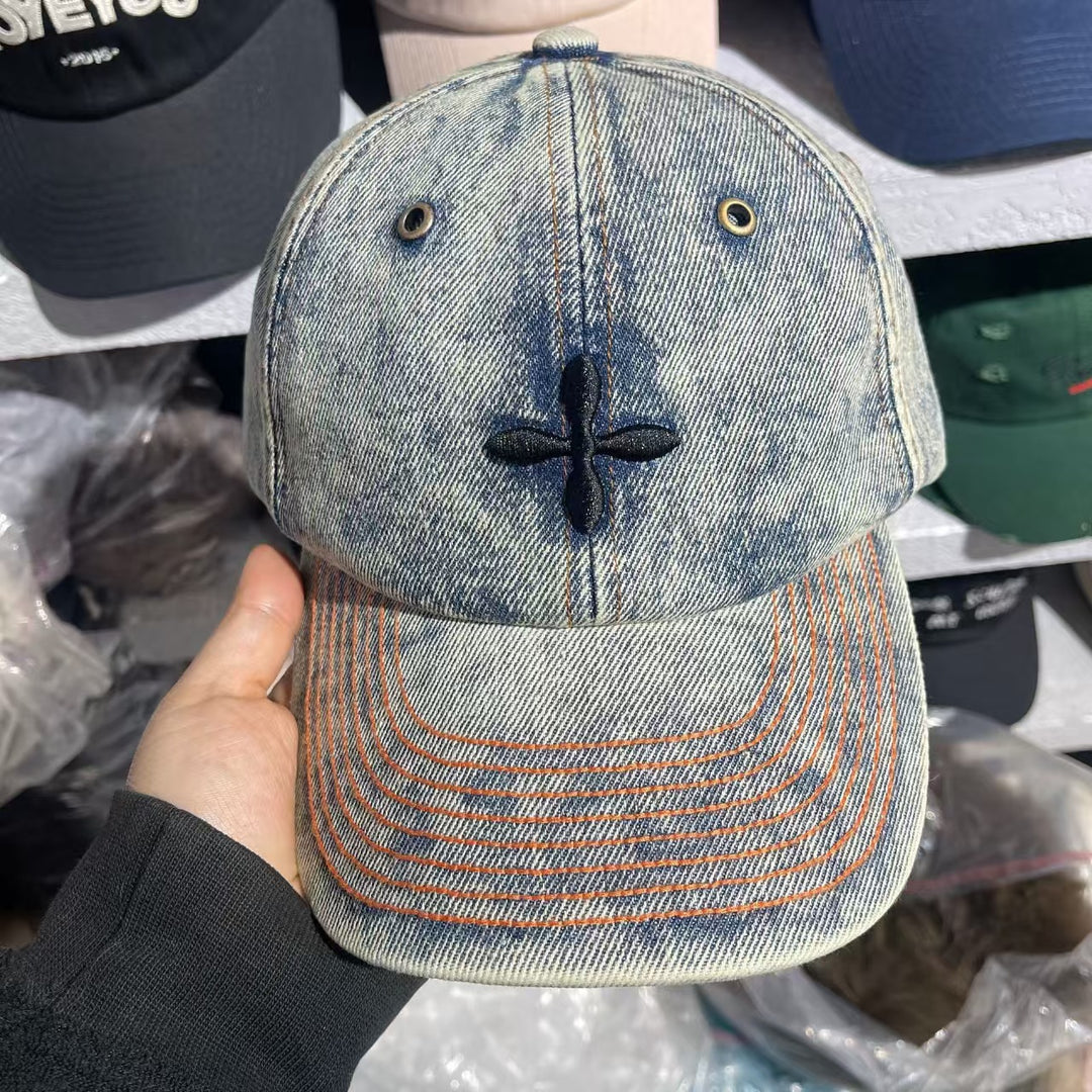 Herre Slitt Denim Baseball Cap Skanto 1784188018