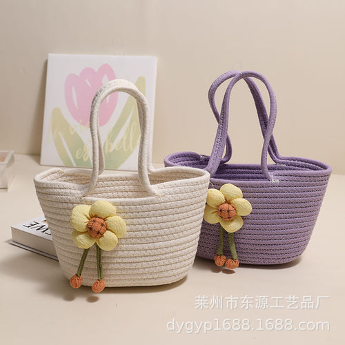 Handmade basket bag with floral accents Skanto