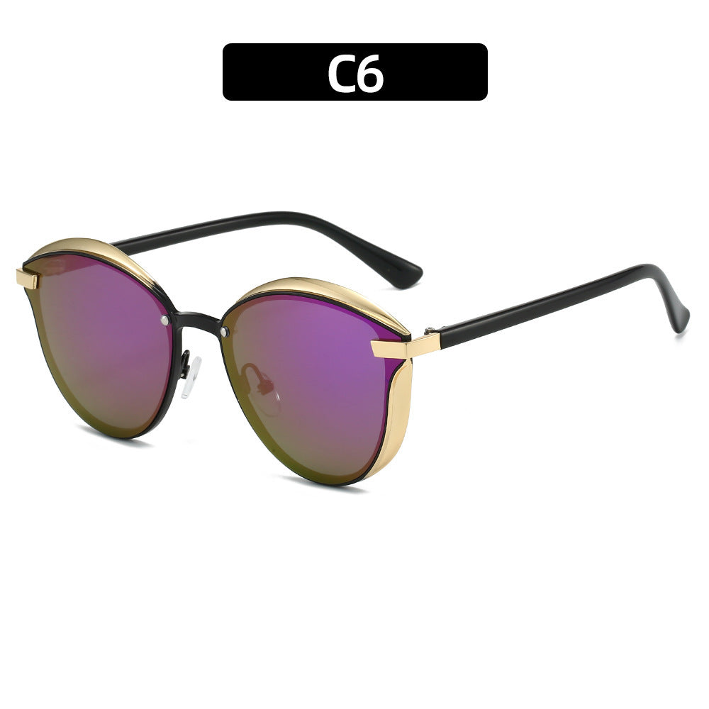 Dame solbrille med luksuriøs metallramme og harmonisk kontur Skanto