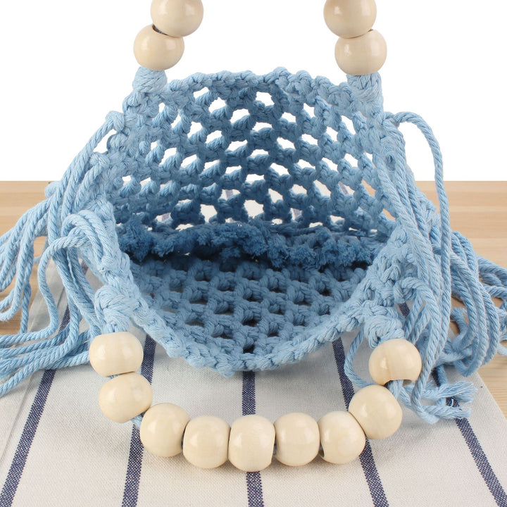 Macrame handbag with wooden handle Skanto