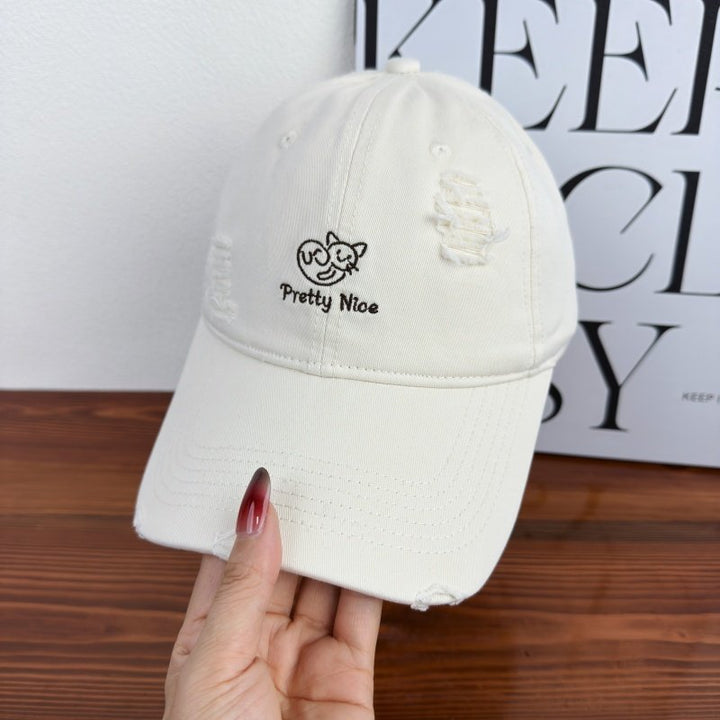 Kvinnenes Slitt Uformell Brodert Baseball Caps Skanto