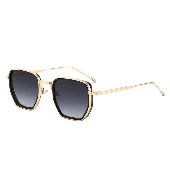 Dame Kvadratisk Designer Solbrille med moderne Metallramme Skanto