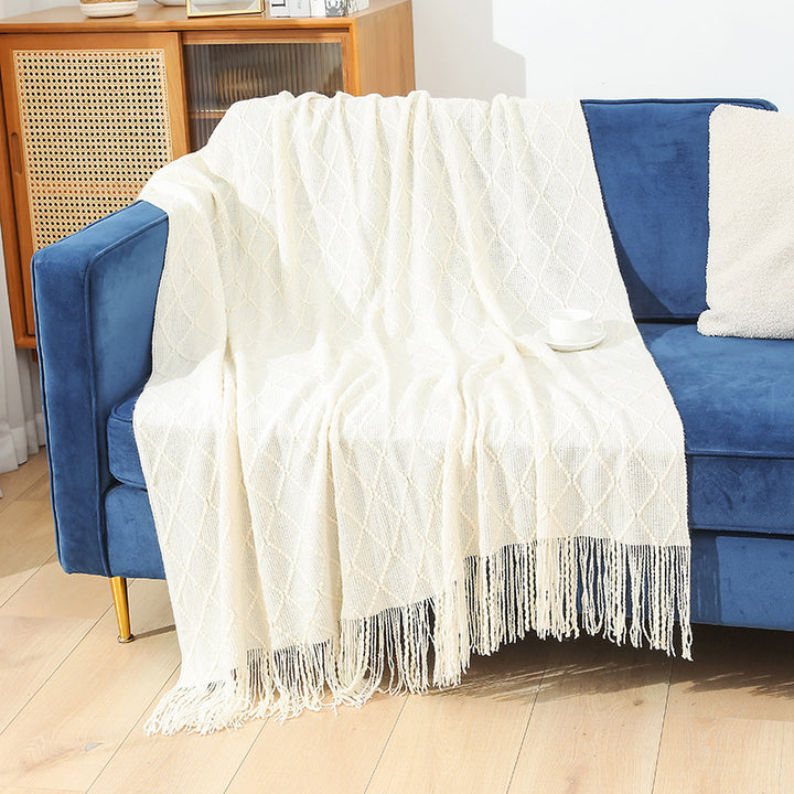 Damer cozy strikket teppe Skanto