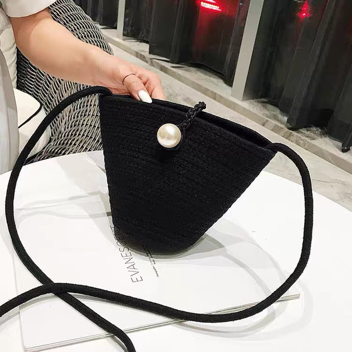 Elegant håndveske med perle-lås Skanto