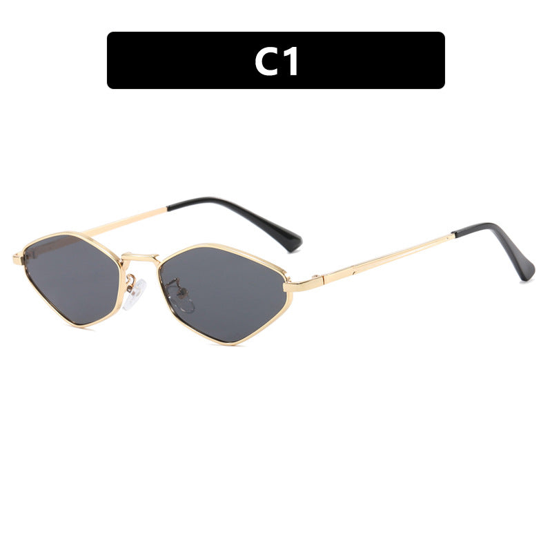 Women's geometric sunglasses with fine metal frame and UV protection Skanto