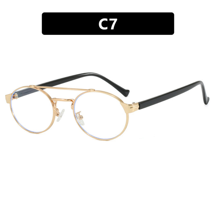 Women's fashionable sunglasses in stylish round design with gold accents Skanto