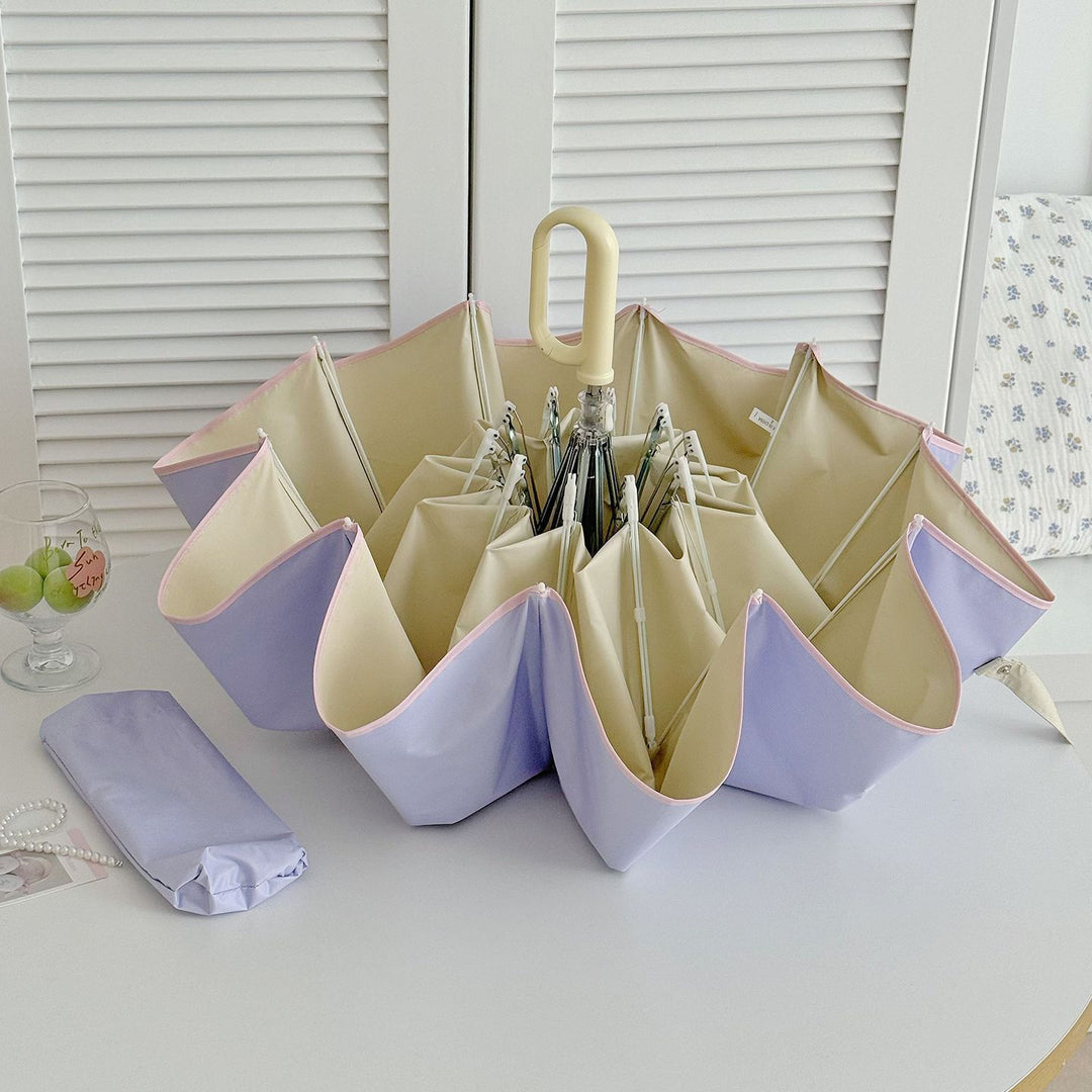 Damer Sammenleggbart paraply med innovativ blomsterform Skanto