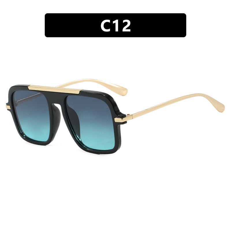 Dame kvadratisk solbrille med luksuriøs metallramme og robuste glass Skanto