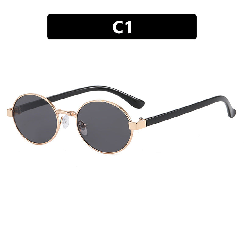 Women's round glasses with elegant metal frame and adjustable nose pads Skanto