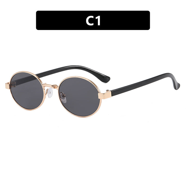 Women's round glasses with elegant metal frame and adjustable nose pads Skanto