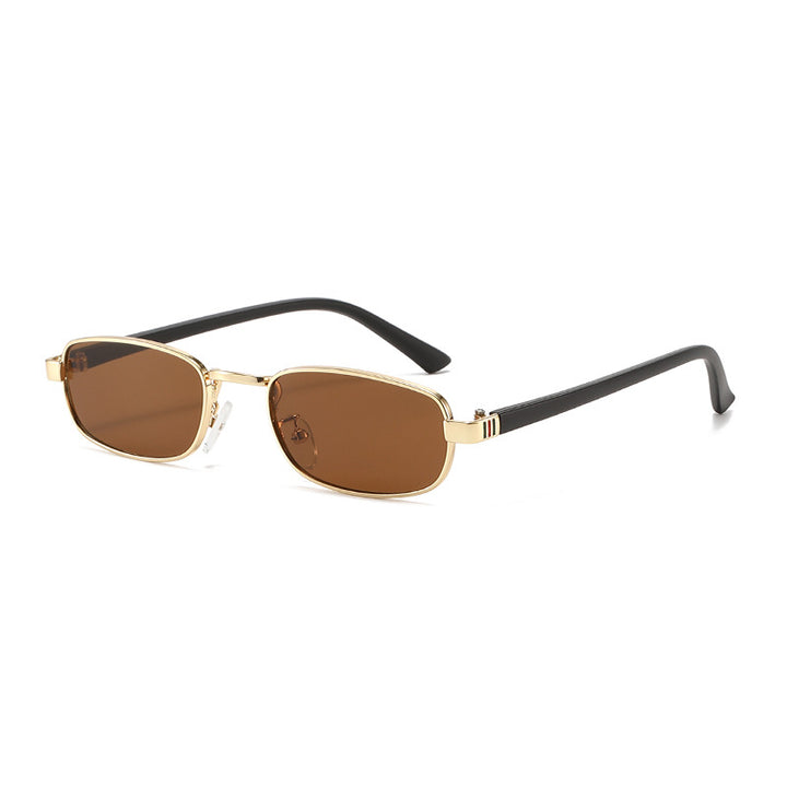 Women's elegant rectangular sunglasses with fine metal frame Skanto
