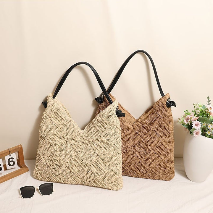 Braided shoulder bag made of natural materials Skanto