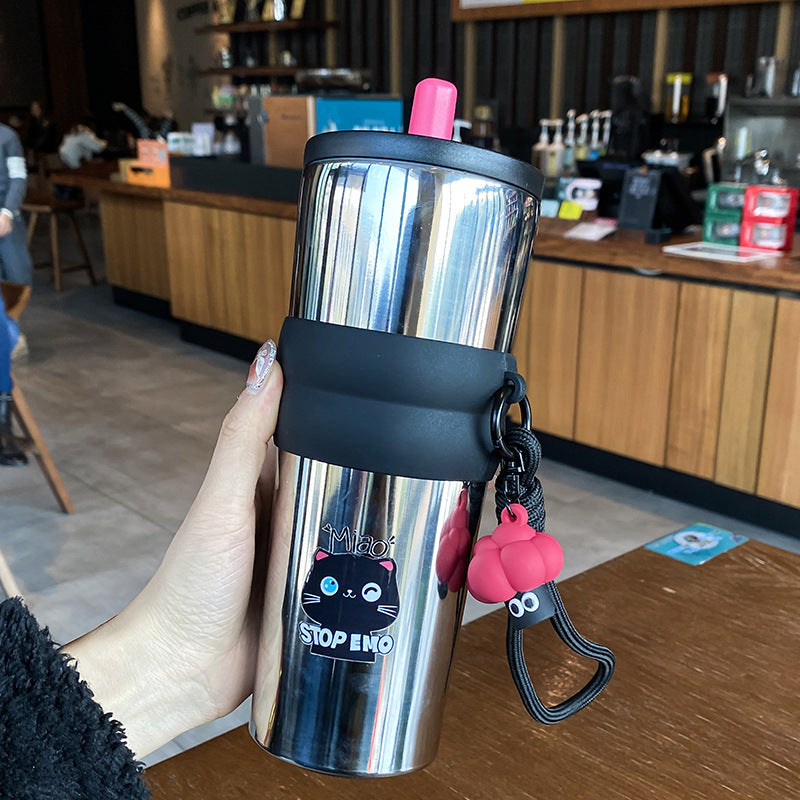 Dame leken kaffekopp med silikondeksel og integrert anheng Skanto