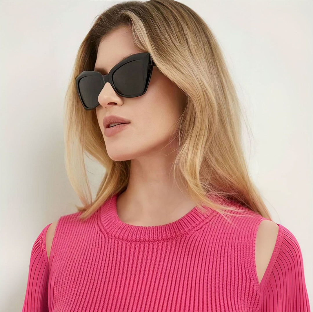 Dame Cat-Eye solbrille med eksklusiv skjoldpaddedesign Skanto