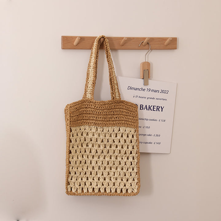 Hand-knotted tote bag in modern net design Skanto
