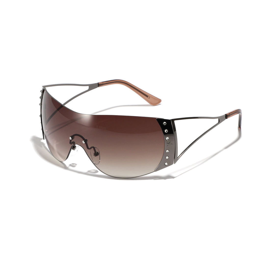 Dame futuristisk solbrille med stilfull ramme og høygradig UV-beskyttelse Skanto