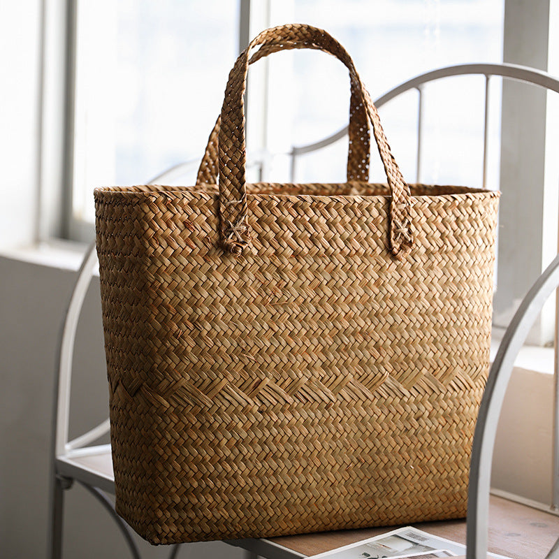 Premium Håndvevd Naturlig Lagertote Skanto