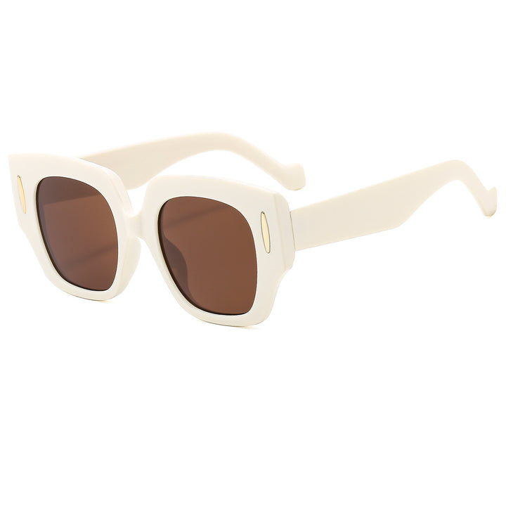 Dame Geometrisk Oversized Solbrille med luksuriøs aksent Skanto
