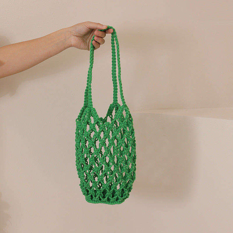 Macrame Tote Bag with Unique Drawstring Skanto