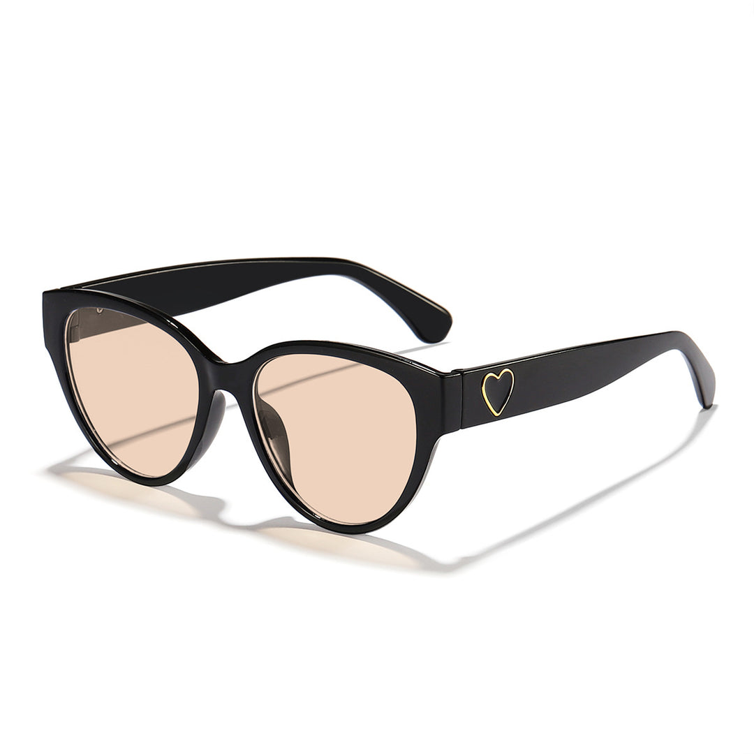 Dame Cat-Eye solbriller med hjerteformet detalj og UV-beskyttelse Skanto