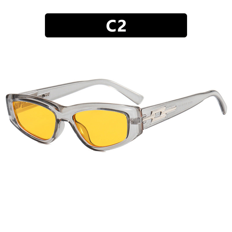 Women's Fashionable Cat-Eye Sunglasses with Transparent Frame and Cool Lenses Skanto