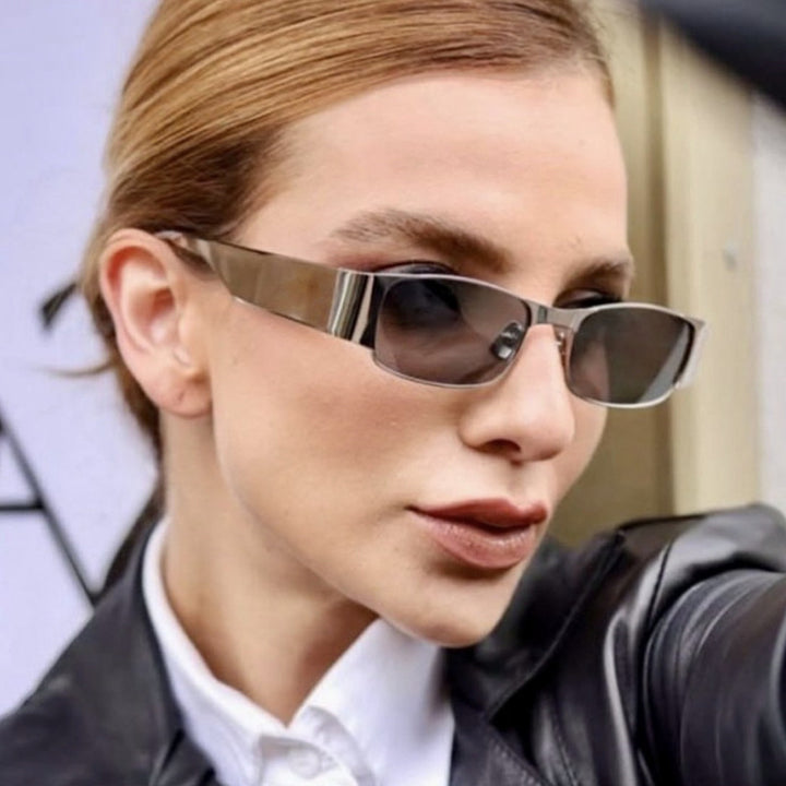 Women's fashionable rectangular sunglasses with elegant lenses Skanto