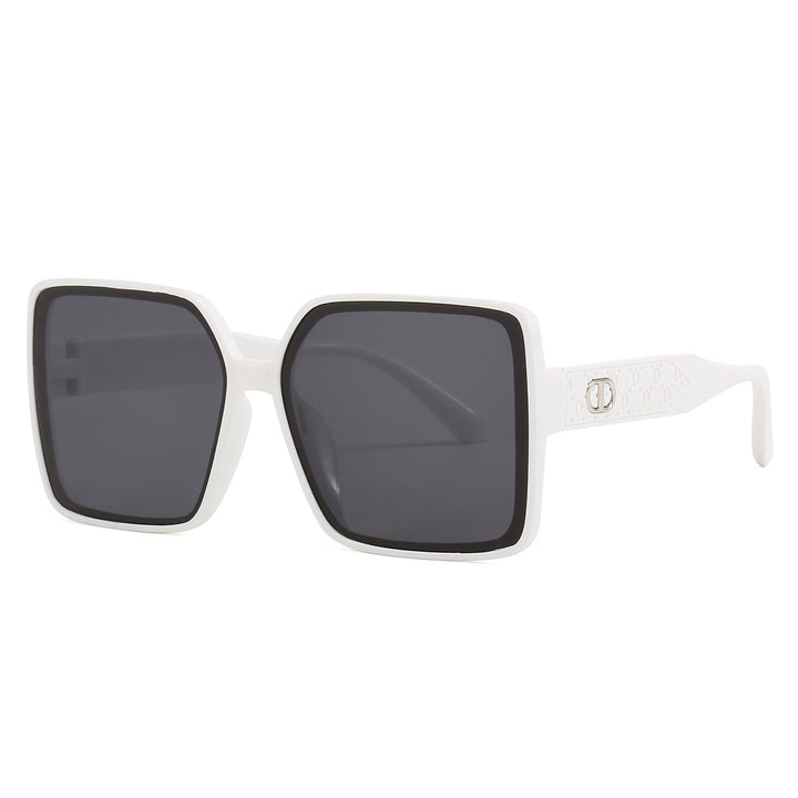 Damer moterik firkantet solbrille med gjennomsiktig design Skanto