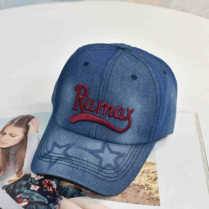 Unisex denim brodert baseball cap Skanto