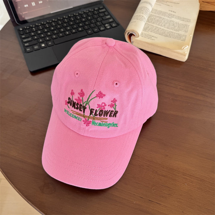 Dame Hatter Brodert Blomsterdesign Caps Skanto