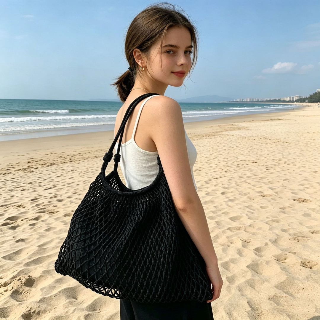 Netz-strandbag med justerbar snor Skanto
